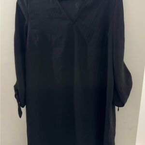 Express Black V-Neck dress with tie sleeves